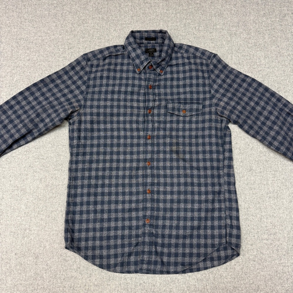 J.Crew | Flannel Button Down Shirt | Medium | Blue Gray | Slim Fit Buffalo Check